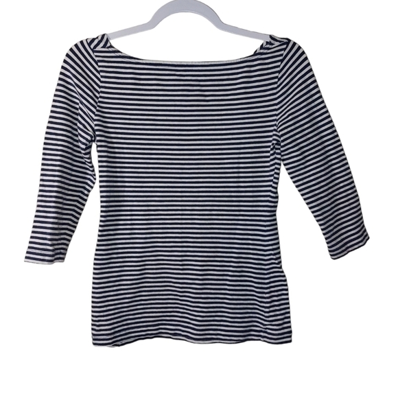 H&M LADIES 3/4 SLEEVE STRIPED TEE- S - Picture 1 of 4